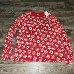 Lands End Snowflake Long Sleeve Tee